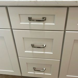 3 brushed nickel pulls 3 3/4” center fast shipper in Fla